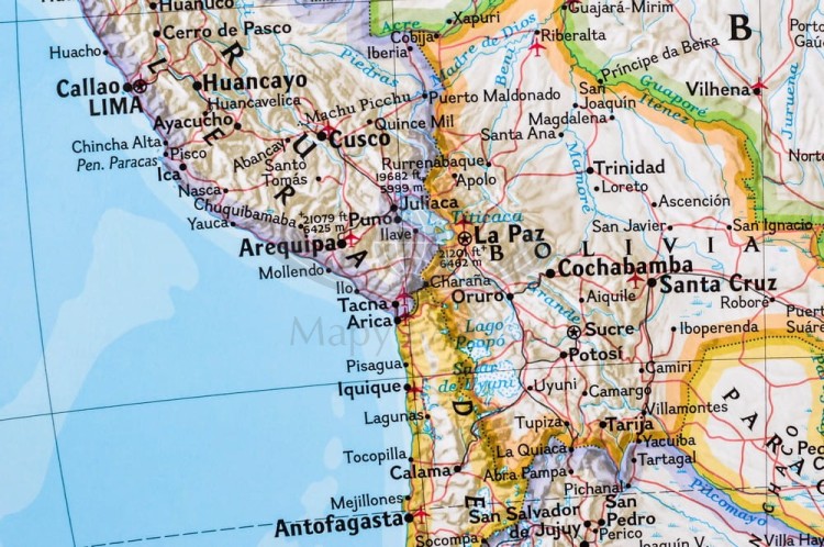 Ameryka Północna i Południowa 1:19 100 000. Mapa polityczna w wersji do wpinania. Wydawnictwo: National Geographic. Fragment 10