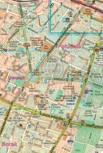 Wrocław +8. Mapa / Plan miasta wydawnictwa Demart. Fragment 1