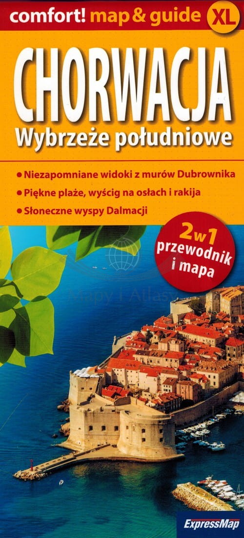 Chorwacja. Wybrzeże południowe 2 w 1. Laminowana mapa turystyczna + Miniprzewodnik. ExpressMap