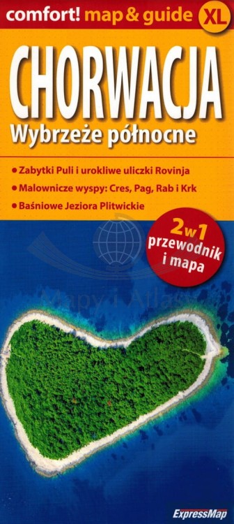 Chorwacja, wybrzeże północne. Laminowana mapa / Plan miasta + Miniprzewodnik wydawnictwa ExpressMap. Okładka 1