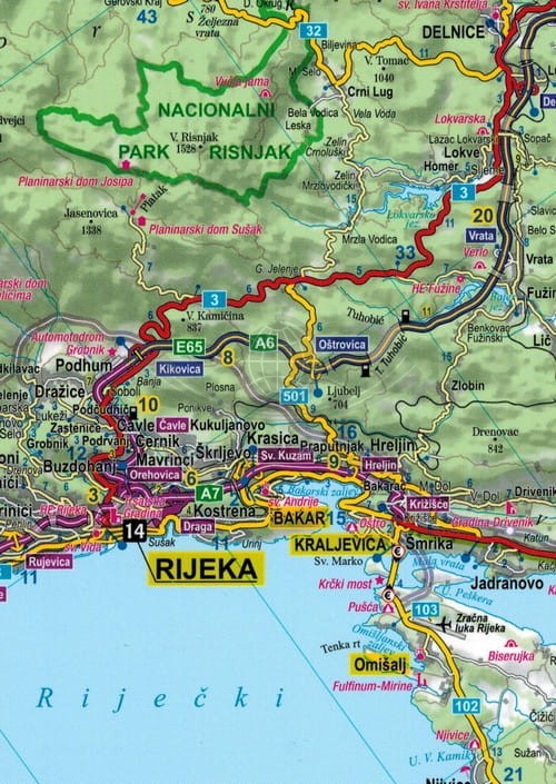 Chorwacja, wybrzeże północne. Laminowana mapa / Plan miasta + Miniprzewodnik wydawnictwa ExpressMap. Fragment 1