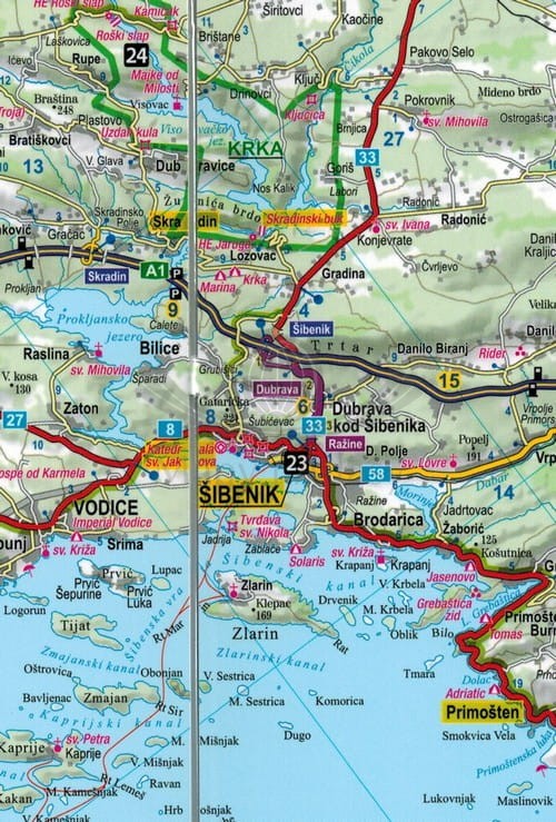 Chorwacja, wybrzeże północne. Laminowana mapa / Plan miasta + Miniprzewodnik wydawnictwa ExpressMap. Fragment 2