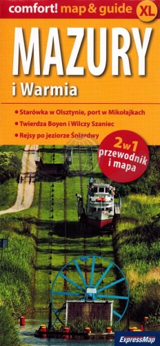 Mazury i Warmia Laminowana mapa turystyczna / Miniprzewodnik ExpressMap okładka