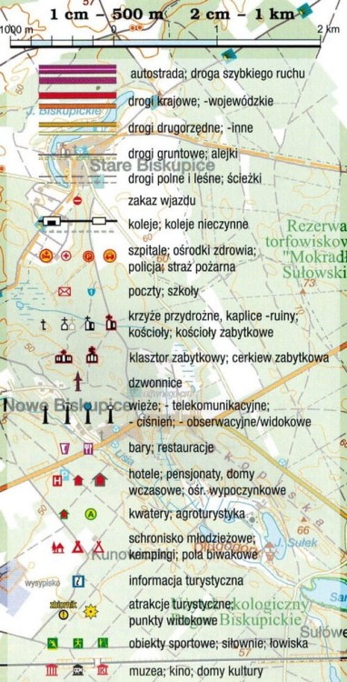 Słubice, Frankfurt (Oder). Plan miasta / Mapa turystyczna okolic wydawnictwa Sygnatura. Legenda 1