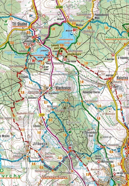 Góry Zdziarskie / Zdarske Vrchy. Mapa turystyczna 49 wydawnictwa Shocart. Fragment 2