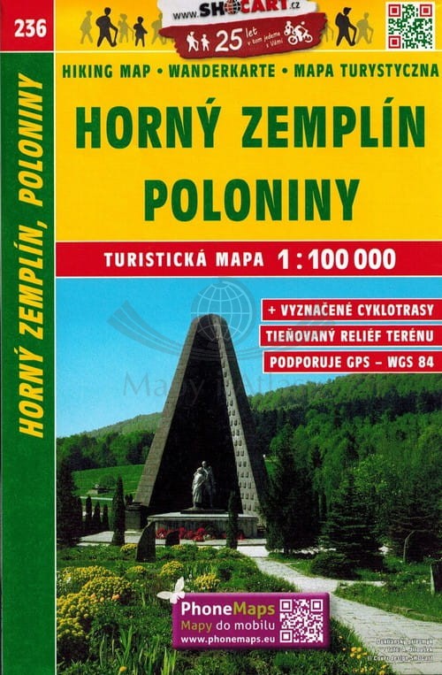 Górny Zemplin, PN Połoniny. Mapa turystyczna 236. Shocart