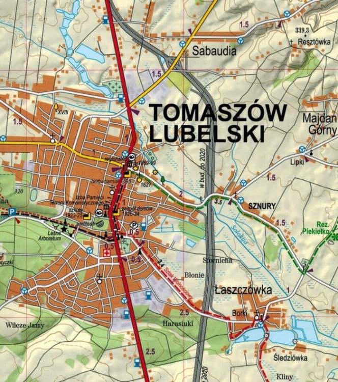 Roztocze Środkowe 1:50 000. Puszcza Solska. Laminowana mapa turystyczna wydawnictwa ExpressMap. Fragment 2