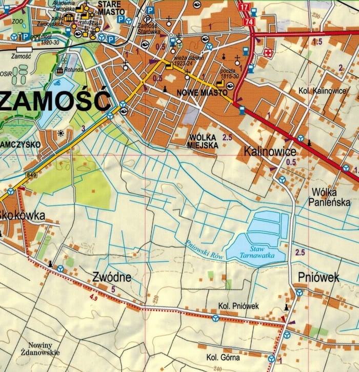 Roztocze Środkowe 1:50 000. Puszcza Solska. Laminowana mapa turystyczna wydawnictwa ExpressMap. Fragment 3