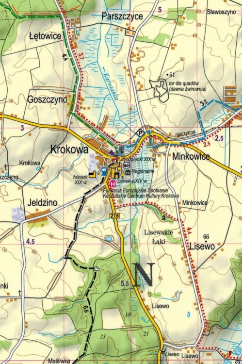 Nadmorski Park Krajobrazowy. Laminowana mapa turystyczna wydawnictwa ExpressMap. Fragment 1