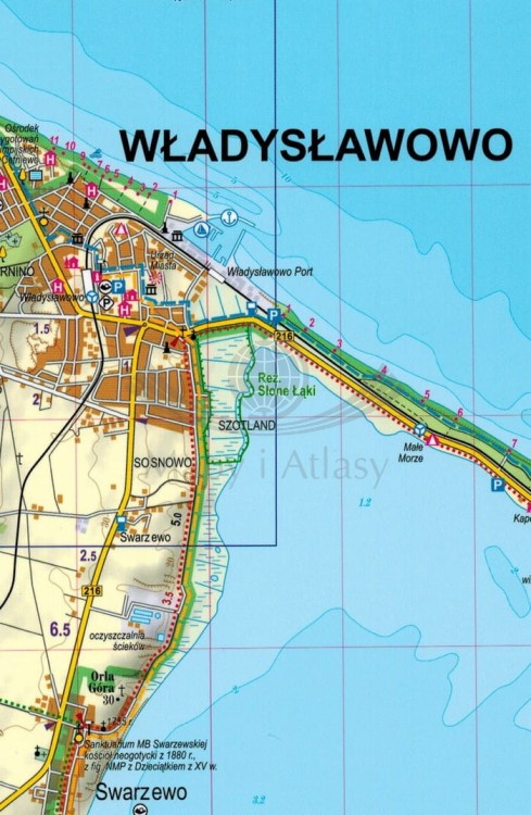 Nadmorski Park Krajobrazowy. Laminowana mapa turystyczna wydawnictwa ExpressMap. Fragment 2