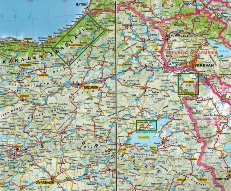 Turcja - najwyższe szczyty Mapa laminowana TerraQuest (4).JPG