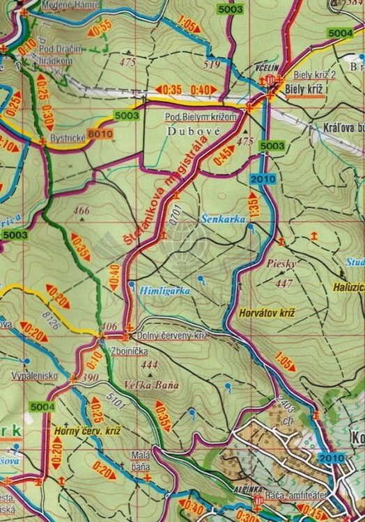 Małe Karpaty, Bratysława. Mapa turystyczna 1078 wydawnictwa Shocart. Fragment 1