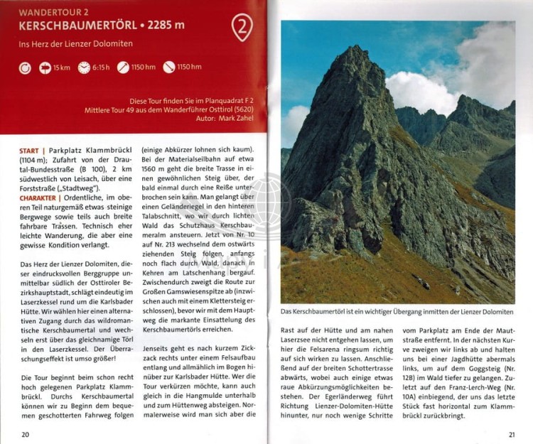 Alpy Karnickie / Lienzer Dolomiten, Lesachtal, Karnischer Hohenweg. Wodoodporna mapa turystyczna 47 wydawnctwa Kompass. Informator - przykładowe strony