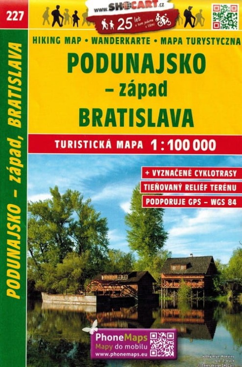 Podunajsko - zapad / Dunaj - zachód, Bratysława mapa turystyczna wydawnictwa Shocart. Okładka