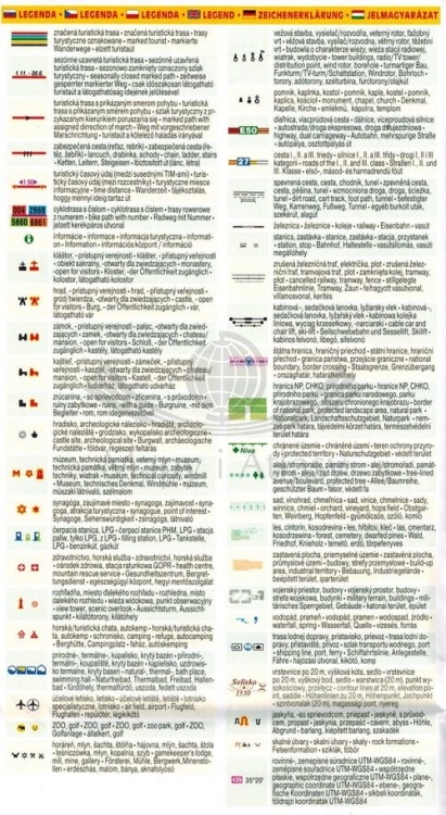 Podunajsko - zapad / Dunaj - zachód, Bratysława mapa turystyczna wydawnictwa Shocart. Legenda