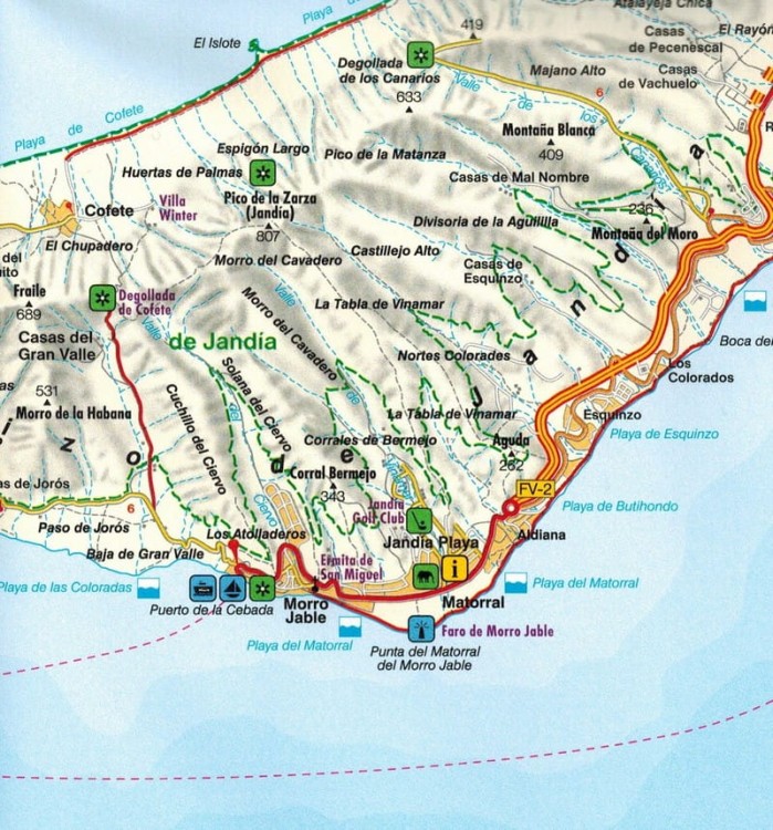 Fuerteventura 1:100 000. Mapa samochodowo-turystyczna wydawnictwa Freytag & Berndt. Fragment 2