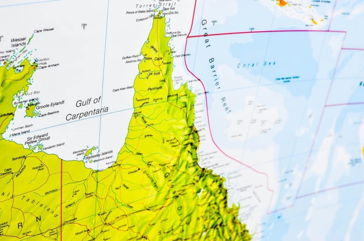 Australia 1:7 000 000. Mapa ścienna polityczna wydawnictwa Maps International. Fragment 8