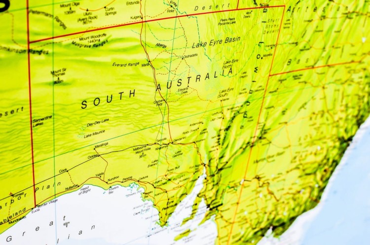 Australia 1:7 000 000. Mapa ścienna polityczna wydawnictwa Maps International. Fragment 11