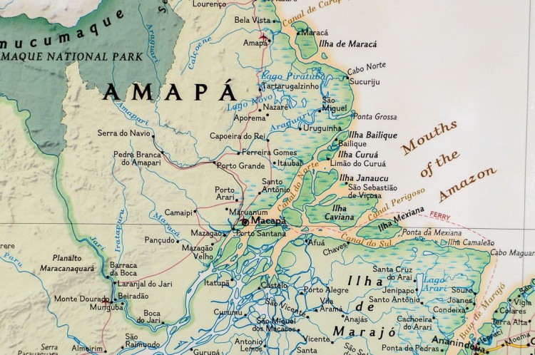 Brazylia 1:5 000 000. Mapa ścienna ekskluzywna wydawnictwa National Geographic. Fragment 1