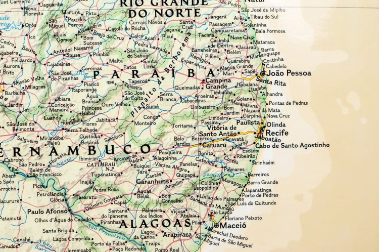 Brazylia 1:5 000 000. Mapa ścienna ekskluzywna wydawnictwa National Geographic. Fragment 2