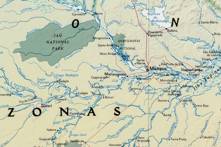 Brazylia 1:5 000 000. Mapa ścienna ekskluzywna wydawnictwa National Geographic. Fragment 3