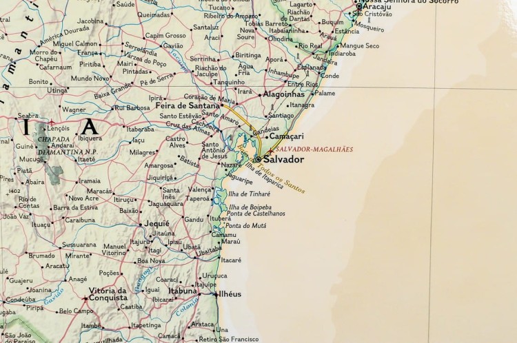 Brazylia 1:5 000 000. Mapa ścienna ekskluzywna wydawnictwa National Geographic. Fragment 4
