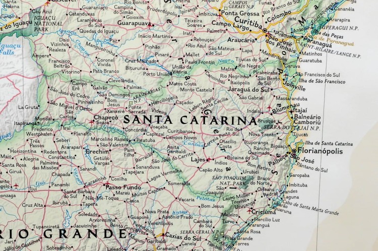 Brazylia 1:5 000 000. Mapa ścienna ekskluzywna wydawnictwa National Geographic. Fragment 6