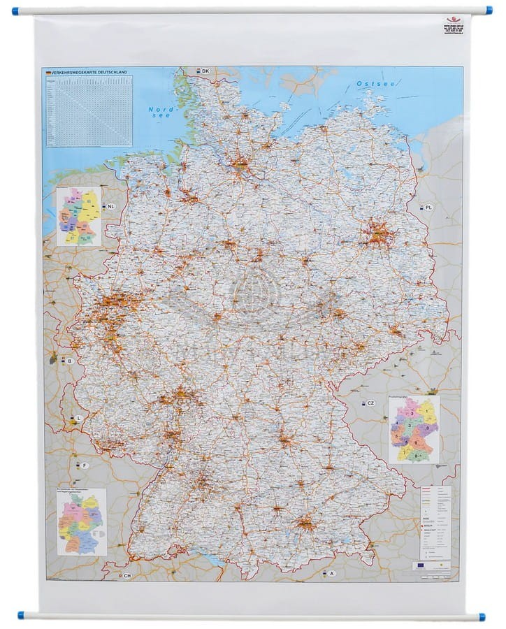 Niemcy 1:760 000. Mapa ścienna drogowa. Stiefel