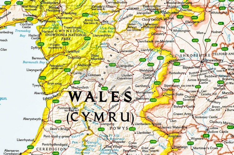 Anglia i Walia 1:868 420. Mapa w wersji do wpinania. Wydawnictwo: National Geographic. Fragment 1