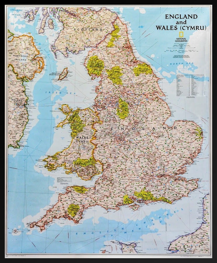 Anglia i Walia 1:868 420. Mapa. Wersja do wpinania. National Geographic