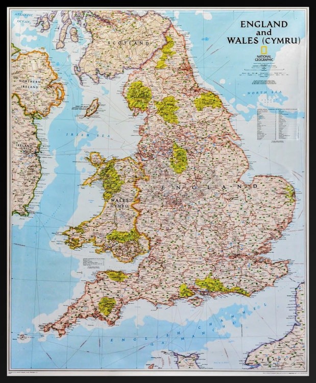 Anglia i Walia 1:868 420. Mapa w wersji do wpinania. Wydawnictwo: National Geographic