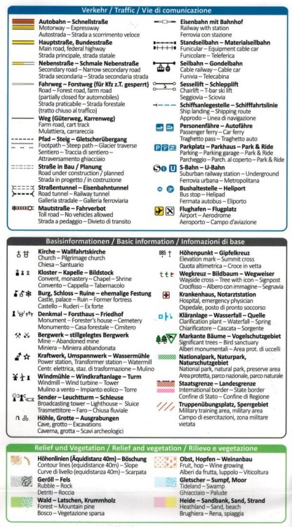 Alpy Pennińskie (Walijskie). Breuil-Cervinia, Zermatt, Matterhorn. Wodoodporna mapa turystyczna 87 wydawnictwa Kompass. Legenda 1