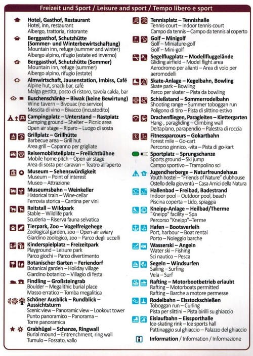 Alpy Pennińskie (Walijskie). Breuil-Cervinia, Zermatt, Matterhorn. Wodoodporna mapa turystyczna 87 wydawnictwa Kompass. Legenda 2