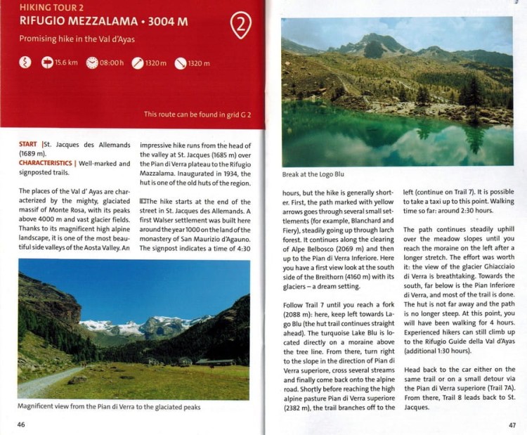 Alpy Pennińskie (Walijskie). Breuil-Cervinia, Zermatt, Matterhorn. Wodoodporna mapa turystyczna 87 wydawnictwa Kompass. Informator - przykładowe strony