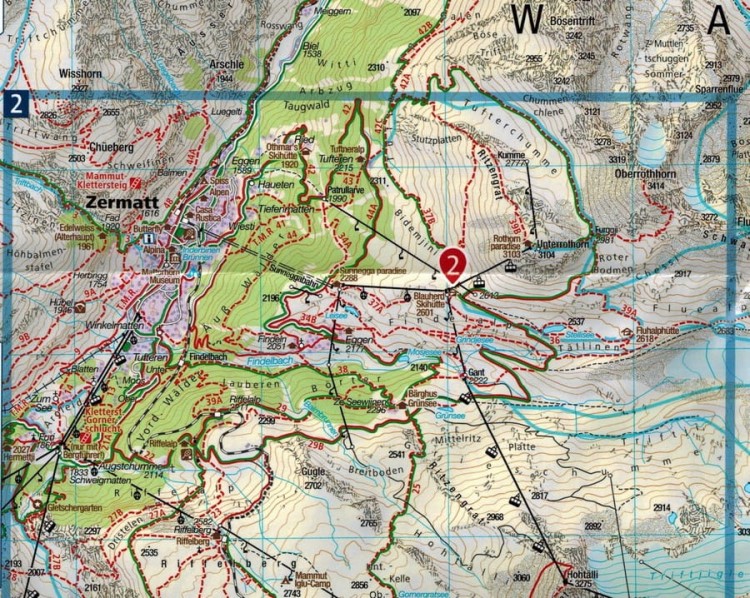 Monte Rosa. Valle Anzasca, Valsesia. Wodoodporna mapa turystyczna 88 wydawnictwa Kompass. Fragment 1