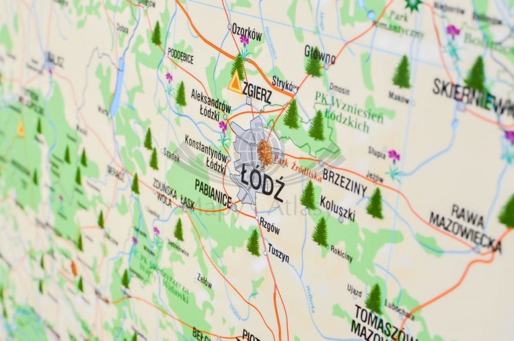 Polska. Dwustronna mapa ścienna krajoznawcza. Wydawnictwo: Meridian. Przyroda - fragment 4