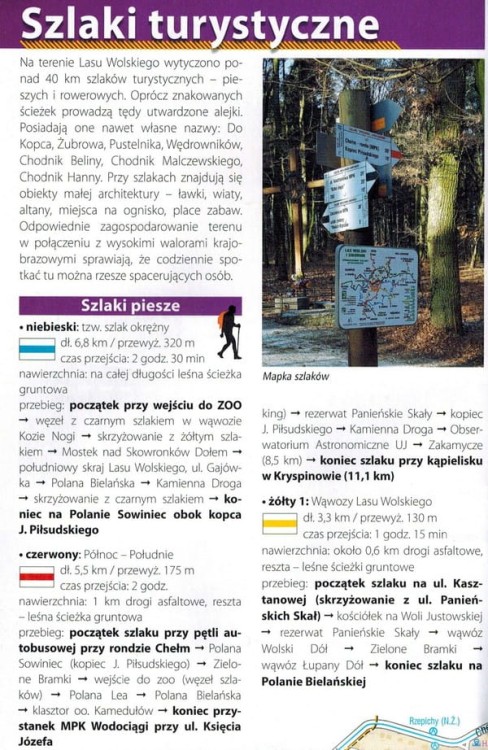 Las Wolski i Pasmo Sikornika 1:10 000. Mapa turystyczna wydawnictwa Compass. Informator - fragment