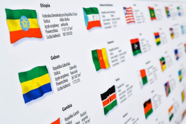 Afryka 1:8 000 000. Mapa ścienna polityczna wydawnictwa Meridian. Fragment 7
