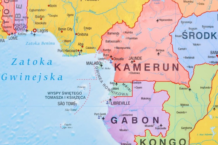 Afryka 1:8 000 000. Mapa ścienna polityczna wydawnictwa Meridian. Fragment 1