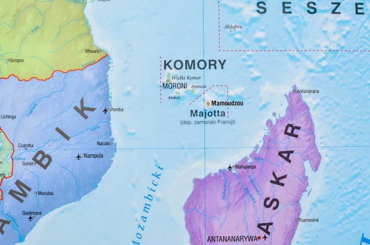 Afryka 1:8 000 000. Mapa ścienna polityczna wydawnictwa Meridian. Fragment 2