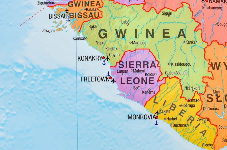 Afryka 1:8 000 000. Mapa ścienna polityczna wydawnictwa Meridian. Fragment 4