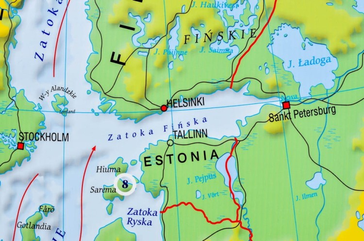 Europa 1:4 000 000. Mapa ścienna fizyczna z elementami ekologii wydawnictwa Meridian. Fragment 3