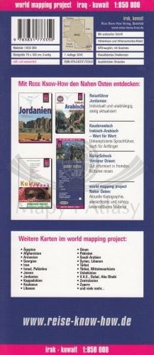 Irak, Kuwejt 1:850 000. Wodoodporna mapa samochodowo-turystyczna wydawnictwa Reise Know-How. Okładka tył