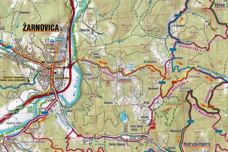 Ptasznik / Vtacnik mapa turystyczna wydawnictwa Shocart. Fragment 2