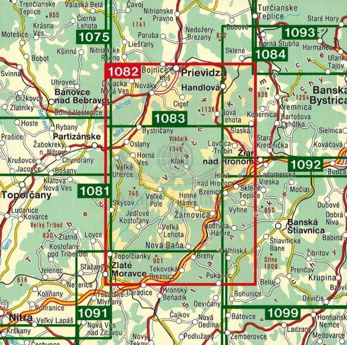 Ptasznik / Vtacnik mapa turystyczna wydawnictwa Shocart. Zasięg