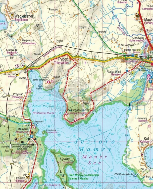 Wielkie Jeziora Mazurskie 1:60 000. Mapa turystyczna wydawnictwa ExpressMap. Fragment 1