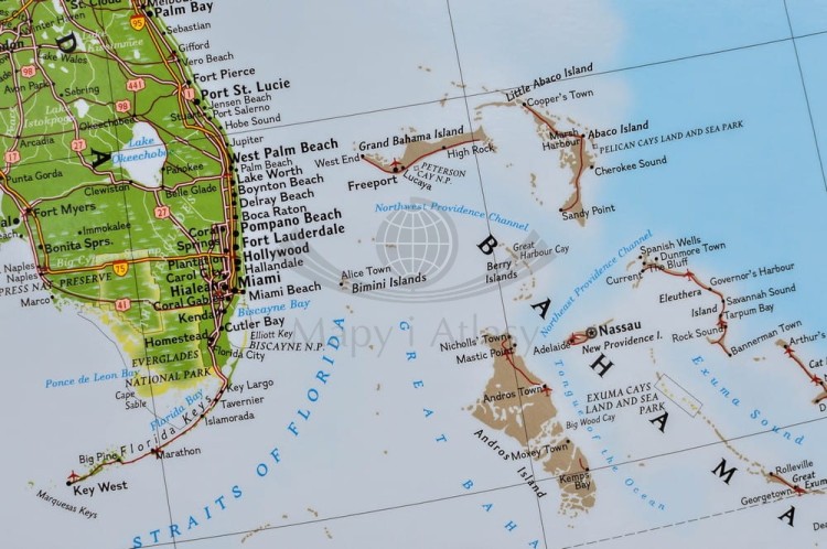 USA / Stany Zjednoczone 1:2 815 000. Mapa ścienna, ozdobna wydawnictwa National Geographic. Fragment 2