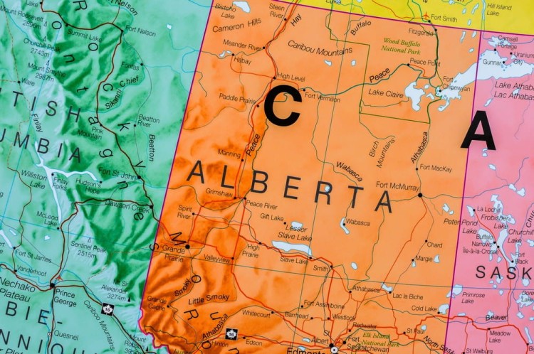 Kanada 1:4 850 000. Mapa ścienna polityczna wydawnictwa Maps International. Fragment 1