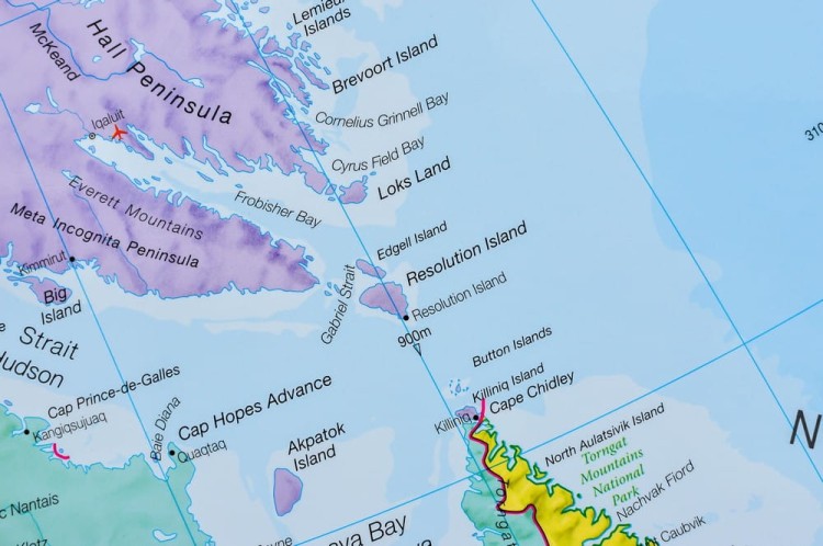 Kanada 1:4 850 000. Mapa ścienna polityczna wydawnictwa Maps International. Fragment 4