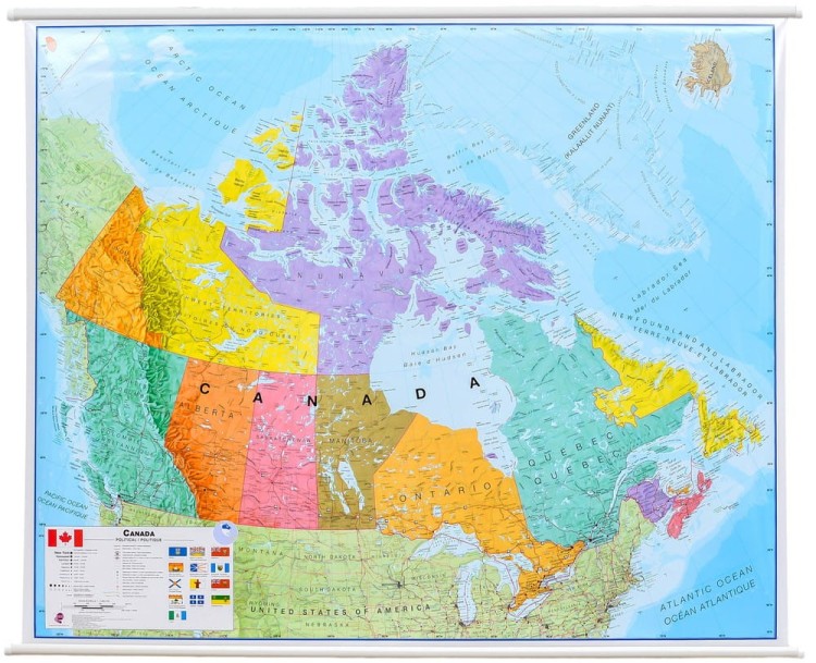 Kanada 1:4 850 000. Mapa ścienna polityczna wydawnictwa Maps International